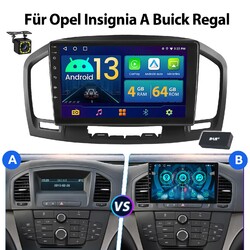 Android 13 Autoradio Apple DAB+ 4+64GB GPS NAVI BT Für Opel Insignia A 2008-2013