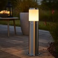 Steh Lampe Garten Sockel Beleuchtung Terrassen Außen Stand Leuchte Edelstahl 