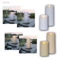 flackernde LED Außen-Kerze M-TWINKLE, bewegte Flamme & Timer, für Outdoor Garten