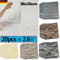 20/10stk Tapeten Selbstklebend Steinoptik Wandpaneele Ziegelstein Wandaufkleber