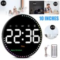 10"Große Digitaluhr Wanduhr mit Fernbedienung Temperatur Datum Woche LED Anzeige