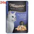 MIAMOR FILETS FEINSTES KATZENFUTTER NASSFUTTER MIT THUNFISCH & CALAMARI 24x100g