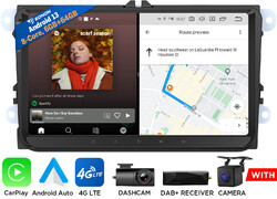 DAB+Android 13 6+64 CarPlay Autoradio NAVI 4G LTE Für VW T5 Multivan Transporter