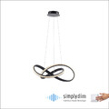 LED Pendellampe BRILLA schwarz geschwungen dimmbar Kristallglas Optik