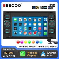 Autoradio 2+64G Android 14 Carplay GPS Kamera Für Ford Focus Transit MK7 C S-Max