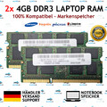 8 GB (2x 4 GB) SO-DIMM DDR3-1600 für Panasonic Toughbook CF-19 MK6 RAM Speicher