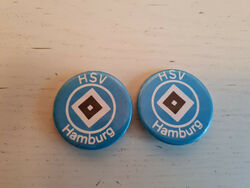 HSV Hamburg!!Button, PIN. Sammelauflösung!! Hamburger SV!! 2Stück!!80iger Jahre