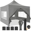 Partyzelt Pavillon 3x3m Gartenpavillon Pop Up Faltbar Bierzelt mit Tasche Rollen