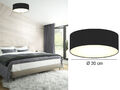 DESIGN Deckenlampe Rund Ø30 cm mit Textilschirm schwarz - extern dimmbar - Stoff