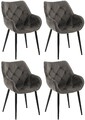 4er Set Stuhl Tanna Samt Esszimmerstühle Sessel Wohnzimmerstühle Gepolstert