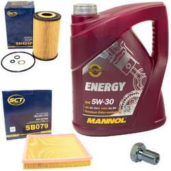 Motoröl Set 5 Liter + Ölfilter + Ölablassschraube + Luftfilter für BMW 3er E36