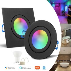 LED Bad Einbaustrahler RGB WiFi 230V 5W GU10 Spots Set Decken Leuchte IP44 MARE