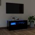 vidaXL TV-Schrank mit LED-Leuchten Grau Sonoma 90x35x40 cm
