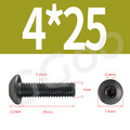 Linsenkopfschrauben ISK Edelstahl V2A A2 M2 M2,5 M3 M4 M5 M6 M8 ISO 7380 Schwarz