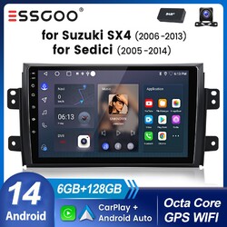 DAB+ 9" Autoradio Für Suzuki SX4 2006-13 Android14 GPS NAVI RDS CarPlay 128G KAM