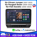 4+64G Für Fiat Ducato 2006-2023 Android13 Autoradio Navi CarPlay WIFI DAB RDS FM