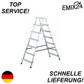 Doppelleiter 2x7 Aluleiter Trittleiter Zweiseitige Klappbar mit 7 Stufen