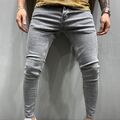 Strapazierfähige Hose Hose passend für Harajuku Hip-Hop Jeans Baumwollmischung Herren schmal
