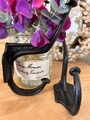 Schwarzer industrieller Wandgarderobenhaken aus Gusseisen, Wohnkultur im Vintage-Stil
