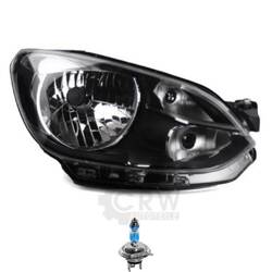 Scheinwerfer rechts schwarz inkl. OSRAM Lampen H4 mit Tagfahrlicht für VW UP 121