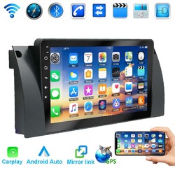 Android 15 Autoradio Carplay GPS NAVI WIFI BT 2+32GB für BMW 5er E39 X5 E53 M5