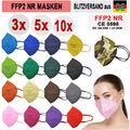 🔷1 / 3 / 5 /10x FFP2 Masken Bunte Color Farbige Maske CE Mundschutz 18 Farben