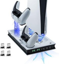 PS5 Controller Dual Ladestation Mit Lüfter Vertikaler Standfuß für PlayStation5!