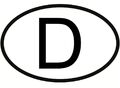 D Aufkleber Schild Deutschland Länderkennzeichen GER Auto Oval groß 17,5 x11,5cm