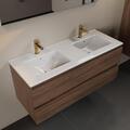 keramik waschtisch set weiß aivy eco 120 cm mocha doppelbecken mit hahnloch