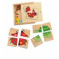 KLEINKINDER MINI HOLZPUZZLE Tierpuzzle Kinder Setzpuzzle Steck Puzzle  # 90328