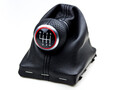 PREMIUM Schaltknauf Loch-Leder Alu Schwarz Ring Rot für Audi A6 4F C6 04- 6-Gang