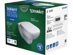 Duravit D-Code Wand Tiefspül WC Set Rimless spülrandlos Combipack + Sitz Deckel