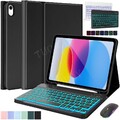 Hülle für iPad 11 10 9 8 7th Air 6 5 4 Pro 11 QWERTZ Beleuchtete Tastatur Maus