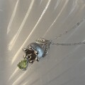 925 Silber Maiglöckchen Halskette mit Natürlichem Grünen Peridot 48cm