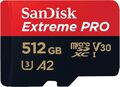 *NEU* 512GB SanDisk Extreme PRO Micro SD 200MB/s V30 8K 4K Speicherkarte + Adapter