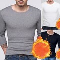 Winter Essential Herren Fleece gefüttert Langarm Unterhemd Pullover Oberteil