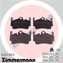 1x ORIGINAL® Zimmermann Bremsbelagsatz, Scheibenbremse Hinten für Porsche