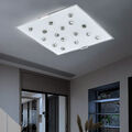 Deckenleuchte Deckenlampe Schlafzimmerleuchte Stahl weiß Glassteine klar 1x LED