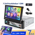7" 1 DIN Autoradio Wireless Carplay Android Auto MP5 Player Flip Out FM BT USB