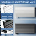 Design Heizkörper Paneelheizkörper Weiß Anthrazit Doppellagig Horizontal Ventil