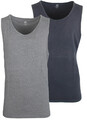 H&M Herren Tank Top Shirt Ärmellos Gr. XL Regular Fit Stretch 2er Set Grau Blau