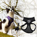 Pet Cat Dog Harness Kitten Mesh Vest Walking Leine für das Training (Schwarz S) 