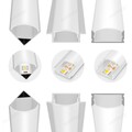 5X 1m LED Profil Aluprofil Alu Schiene Leiste Profile für LED-Streifen Eloxiert