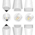 5X 1m LED Profil Aluprofil Alu Schiene Leiste Profile für LED-Streifen Eloxiert