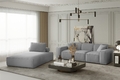 Sofa Set 2-teilig Sezlong und Sofa 3-Sitzer CELES in Stoff Opera Velvet Hellgrau
