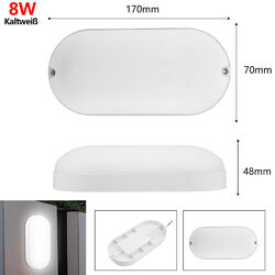 1-10X LED Feuchtraumleuchte Ovalleuchte Wandleuchte KaltWeiß Warmweiß 8/15/20W  