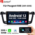 Carplay Für Peugeot 508 2011-2018 9"Android 12 Autoradio GPS NAVI WIFI BT 2+32GB