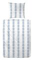 Primera Perkal Bettwäsche 155x220 Streifen Punkte rauchblau weiss 133039-35