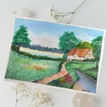 Landschaftsbild Aquarell Kunstwerk, Gemälde, Wandbild, Bilder, Deko, Malerei