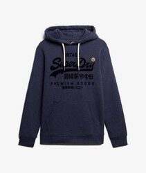 Superdry Vl Tonal Relaxed Hood Blau - Größe M Herrenbekleidung Sweatshirts